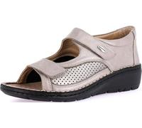 GRÜNLAND-NESI-Komfort-Offener Schuh mit doppelt verstellbarem Riemen, Profilsohle, Herausnehmbare Innensohle aus Kork und Leder und 4 cm hohem Keilabsatz