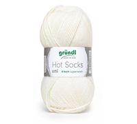 Grundl Strumpfwolle Hot Socks Uni 50, 50g, Fb. 01,