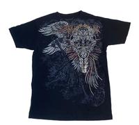 Grunge Grafik-T-Shirts für Damen, Y2K, Vintage, Gothic-T-Shirt, Teenager, Mädchen, ästhetisch, Emo, Baggy-Oberteil, 2000er-Jahre, Alternative Kleidung, Cross Wing Black-17, Groß