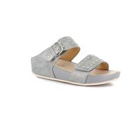 Grunland CI3118 DIRA Steckdosenleiste mit doppeltem Klettverschluss und Nieten, silber / schwarz, 37 EU