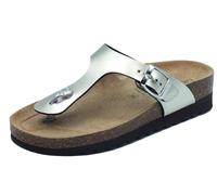 Grunland Hola CB2430 Champagner Flip-Flops für Damen aus Kunstleder mit Schnalle, champagner, 38 EU