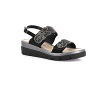 Grunland Keilsandalen mit Strasssteinen | Pagi SA2024 Nero 40