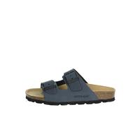 GRUNLAND LUCE CB0714 32/35 blaue Kinderhausschuhe Birkenleder Schnallen 35