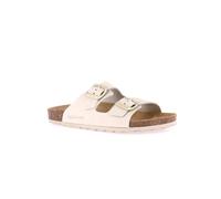 GRUNLAND SARA CB0003 Creme beige Damen Hausschuhe Birkenschnallen Leder 38