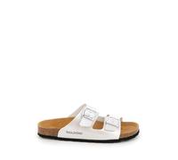 GRUNLAND SARA CB2425 Perlmutt anatomische Damenhausschuhe mit Schnallen 37