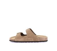 Grunland SARA CB2631 taubengraue anatomische Lederhausschuhe für Damen mit weichen Birkenschnallen 37