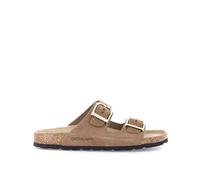 Grunland SARA CB2631 taubengraue anatomische Lederhausschuhe für Damen mit weichen Birkenschnallen 40
