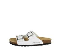 GRUNLAND SARA CB9952 Weisse Damenhausschuhe mit anatomischen Re-Soft-Lederschnallen 39