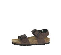 Grunland SB0635 Sandale mit doppelter Schnalle aus Öko-Wildleder, dunkelbraun, 33 EU