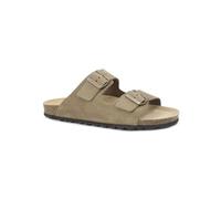 Grunland Slipper aus Spaltleder mit Doppelschnalle | ROBI CB1801 Tortora 39