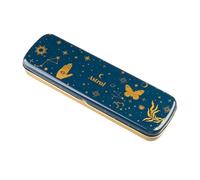 Grupo Erik Federmäppchen klein aus Metall Astral Horoskop - Etui mit Druck und 12 Buntstifte - Federmappe Schule Ausbildung Studium oder Büro Schulsachen Geschenke