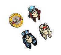 Grupo Erik Guns N Roses Broche Anstecker Pin Merch Geschenke | Broschen für Kleidung Set 4 Buttons Accessoires Fanartikel