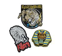 Grupo Erik Patches zum Aufbügeln Bügelbilder für Textilien Iron Maiden Set 3 Bügelflicken Aufnäher Erwachsene und Kinder