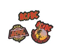 Grupo Erik Patches zum Aufbügeln Bügelbilder für Textilien AC/DC Set 3 Bügelflicken Aufnäher Erwachsene AC DC Merch