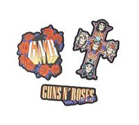 Grupo Erik Patches zum Aufbügeln Bügelbilder für Textilien Guns N Roses Set 3 Bügelflicken Aufnäher Erwachsene Guns N' Roses Merch