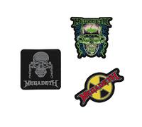 Grupo Erik Patches zum Aufbügeln Bügelbilder für Textilien Megadeth Set 3 Bügelflicken Aufnäher Erwachsene und Kinder