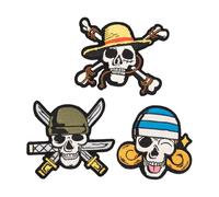 Grupo Erik Patches zum Aufbügeln Bügelbilder für Textilien One Piece Netflix Set 3 Bügelflicken Aufnäher Erwachsene Anime Manga One Piece Geschenke Merch