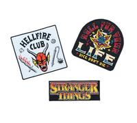 Grupo Erik Patches zum Aufbügeln Bügelbilder für Textilien Stranger Things Set 3 Bügelflicken Aufnäher Erwachsene und Kinder - Offizieller Stranger Things Merch