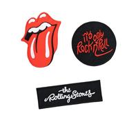 Grupo Erik Patches zum Aufbügeln Bügelbilder für Textilien The Rolling Stones Set 3 Bügelflicken Aufnäher Erwachsene The Rolling Stones Merch