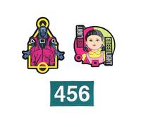 Grupo Erik Patches zum Aufbügeln Bügelbilder für Textilien The Squid Game Set 3 Bügelflicken Aufnäher Erwachsene und Kinder - Offizieller Squid Game Merch