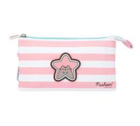 Grupo Erik Pusheen Rose Federmappe 3fach Merch | Federmappe Stift Etui Schule 3 Fächer - Federtasche Mädchen und Jungen Schlampermäppchen Geschenke