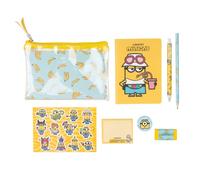 Grupo Erik Schreibwaren-Set - Minions Geschenke | Federmäppchen mit A6-Notizbuch, Haftnotizen, Aufklebern, Stift, Bleistift, Radiergummi, Spitzer | Minion-Geschenke, niedliche Schreibwaren