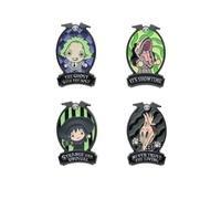Grupo Erik: Beetlejuice Anstecknadeln | Set mit 4 personalisierten Beetlejuice Anstecknadeln, emaillierte Metall-Anstecknadeln, Geschenk für Beetlejuice Kinder, Geschenkidee für Beetlejuice