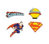 Grupo Erik Set Pins DC Comics Superman - 4 Anstecknadeln - Sonic Geschenke DC Comics Superman Merchandising