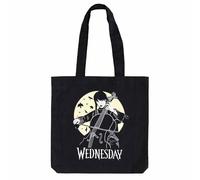 Grupo Erik Shopping Bag - Wednesday Addams Comics Tasche - Kunststofftasche Schwarz - Offizieller Netflix Wednesday Fanartikel