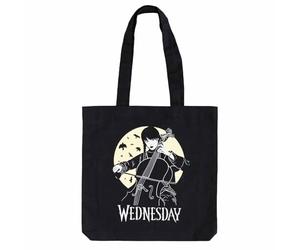 Grupo Erik Shopping Bag - Wednesday Addams Comics Tasche - Kunststofftasche Schwarz - Offizieller Netflix Wednesday Fanartikel