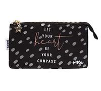 Grupo Erik Stifte Mäppchen Glitter - Stift Etui - Federtasche 3fach Mädchen und Jungen