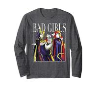 Gruppenfoto der Bösewichte von Disney Villains Bad Girls, gemalt Langarmshirt, Unisex für Erwachsene, Anthrazit Meliert, M