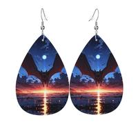 Gruselige Fledermaus-Muster in Tropfenform, modische Ohrringe geeignet für Arbeit, Dating, Urlaub