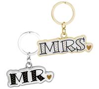 GRUSS & CO Angängerset Mr. & Mrs. | Geschenkset mit zwei Schlüsselanhängern, Länge 5,3 cm, Metall, Emaille | Geschenk für Paare, Hochzeitsgeschenk | 74683