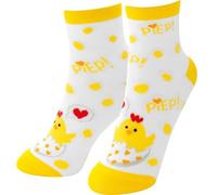 GRUSS & CO Kindersocken Motiv "Piep" | lustige Motivsocken, Größe 30-35, Zaubersocken, figürlich gepresst | Osternest, Geschenk Kinder Ostern | 73812