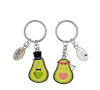 GRUSS & CO Paar-Schlüsselanhänger Motiv "Avocado" | Geschenkset mit 2 figürlichen Anhängern, auf Geschenkkarte | Hochzeitsgeschenk, für Paare, für zwei | 71072