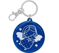 GRUSS & CO Reflektor Motiv Engel | Runder Anhänger mit Schlüsselring und Karabinerverschluss, Schlüsselanhänger auf Headercard, Reflektoranhänger | Kindergeburtstag, Geschenk, Schulstart | 70156