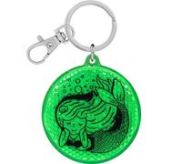 GRUSS & CO Reflektor Motiv "Meerjungfrau" | Runder Anhänger mit Schlüsselring und Karabinerverschluss, Headercard, Reflektoranhänger | Kindergeburtstag, Geschenk, Schulstart | 70152