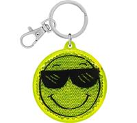 GRUSS & CO Reflektor Motiv Smile | Runder Anhänger mit Schlüsselring und Karabinerverschluss, Schlüsselanhänger auf Headercard, Reflektoranhänger | Kindergeburtstag, Geschenk, Schulstart | 70140