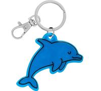 GRUSS & CO Reflektor neon Motiv "Delfin" | Figürlicher Neon-Reflektor, Anhänger mit Schlüsselring und Karabinerverschluss | Geschenk, Schulstart | 70150