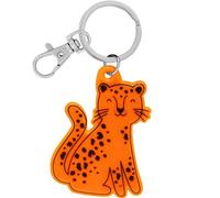 GRUSS & CO Reflektor neon Motiv Leo | Figürlicher Neon-Reflektor, Anhänger mit Schlüsselring und Karabiner, Reflektoranhänger | Kindergeburtstag, Geschenk, Schulstart | 70153