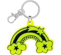 GRUSS & CO Reflektor neon Motiv Regenbogen | Figürlicher Neon-Reflektor, Anhänger mit Schlüsselring und Karabiner, Reflektoranhänger | Kindergeburtstag, Geschenk, Schulstart | 70154