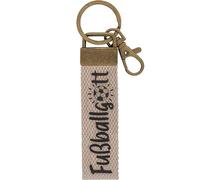 GRUSS & CO Schlüsselanhänger Canvas Motiv Fußball | Anhänger aus dunklem Canvas mit Motiv Fußballgott, mit Karabiner | 48405