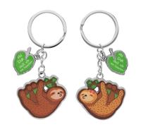 GRUSS & CO Schlüsselanhänger für zwei "Faultier" | Anhänger-Set, zwei Anhänger mit Schlüsselring | Geschenk, für zwei, für Paare | 47012