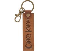 GRUSS & CO Schlüsselanhänger Kunstleder Motiv "Ciao" | Anhänger aus dunklem Kunstleder mit Motiv "Ciao Kakao", inkl. Karabiner | 48390