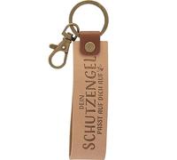 GRUSS & CO Schlüsselanhänger Kunstleder Motiv Engel | Anhänger aus hellem Kunstleder mit Motiv Dein Schutzengel passt auf dich aus, inkl. Karabiner | 48373