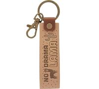 GRUSS & CO Schlüsselanhänger Kunstleder Motiv "Lama" | Anhänger aus hellem Kunstleder mit Motiv "No drama Lama", inkl. Karabiner | 48374