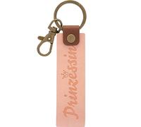 GRUSS & CO Schlüsselanhänger Kunstleder Motiv "Prinzessin" | Anhänger aus rosa Kunstleder mit Motiv "Prinzessin", inkl. Karabiner | 48384