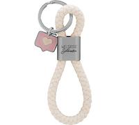 GRUSS & CO Schlüsselanhänger Loop Motiv Schwester | Anhänger bestehend aus einer geflochtenen Schlaufe, mit Motivdruck Weltbeste Schwester, mit Sprechblasen-Charm | 48363