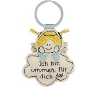 GRUSS & CO Schlüsselanhänger mit Motiv "Engel" | Anhänger aus Ananas-Fasern, figürlich, mit Schlüsselring | lustiges Geschenk, nachhaltig | 74370